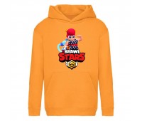 Худи детская Brawl Stars Pam Beach (Бравл Старс Пэм Пляжная) оранжевая (BRS orn) 116 см