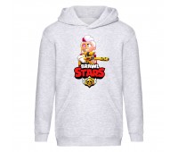 Худи детская Brawl Stars Belle Gold (Бравл Старс Бэлль Золотая) серая (BRS gry) 116 см