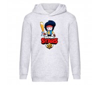 Худи детская Brawl Stars Bibi Avenger (Бравл Старс Биби Мстительница) серая (BRS gry) 116 см