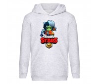 Худи детская Brawl Stars Bibi Zombie (Бравл Старс Биби Зомби) серая (BRS gry) 116 см