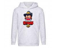Худи детская Brawl Stars Colonel Ruffs Sheriff (Бравл Старс Генерал Гавс Шериф) серая (BRS gry) 116 см