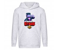 Худи детская Brawl Stars Frank Dj (Бравл Старс Фрэнк Диджей) серая (BRS gry) 116 см