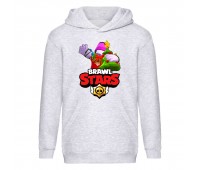 Худи детская Brawl Stars Frank Holiday (Бравл Старс Фрэнк Праздничный) серая (BRS gry) 116 см