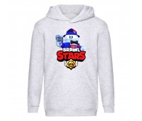 Худи детская Brawl Stars Lou Singer (Бравл Старс Лу Певец) серая (BRS gry) 116 см