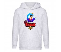Худи детская Brawl Stars Mr.P. (Бравл Старс Мистер П) серая (BRS gry) 116 см