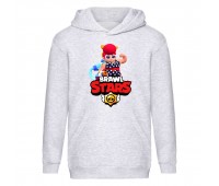 Худи детская Brawl Stars Pam Beach (Бравл Старс Пэм Пляжная) серая (BRS gry) 116 см