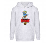 Худи детская Brawl Stars Tara Indigo (Бравл Старс Тара Индиго) серая (BRS gry) 116 см