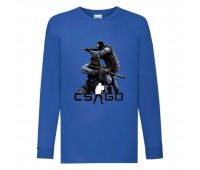Лонгслив реглан Контр Страйк 0018 (CS GO) синий (CSG blu 0018) 116 см