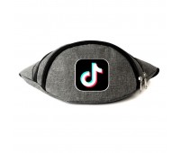 Сумка Бананка на пояс Cappuccino Toys Tik Tok Тик Ток  лого 01 серая