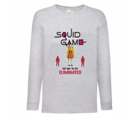 Лонгслив реглан Игра в Кальмара 009 (Squid game) серый (SQD-009 gry) 116 см