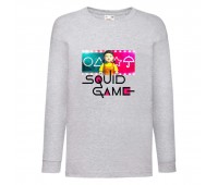 Лонгслив реглан Игра в Кальмара 0015 (Squid game) серый (SQD-0015 gry) 116 см