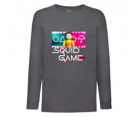 Лонгслив реглан Игра в Кальмара 0015 (Squid game) темносерый (SQD-0015 drgry) 116 см