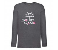 Лонгслив реглан Игра в Кальмара 0022 (Squid game) темносерый (SQD-0022 drgry) 116 см