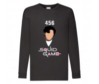 Лонгслив реглан Игра в Кальмара 008 (Squid game) черный (SQD-008 blc) 116 см
