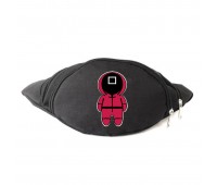 Сумка Бананка Игра в Кальмара 003 на пояс Cappuccino (sqd 003-black) черный