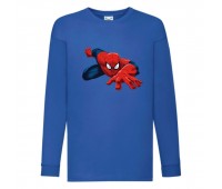 Лонгслив реглан Человек Паук 004 (Spider-Man) синий (SPM blu 004) 104 см