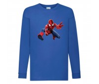 Лонгслив реглан Человек Паук 005 (Spider-Man) синий (SPM blu 005) 104 см