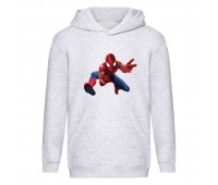 Худи детская  Человек Паук 005 (Spider Man) серый (SPM gry 005) 116 см