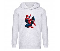 Худи детская  Человек Паук 007 (Spider Man) серый (SPM gry 007) 116 см