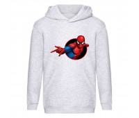 Худи детская  Человек Паук 009 (Spider Man) серый (SPM gry 009) 116 см