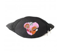 Сумка Бананка Я краснею Панда 001 на пояс Cappuccino (IRP 001-black) черный