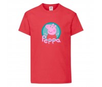 Футболка детская Свинка Пеппа 001 (PPG red 001) красная размер 104 см