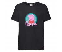 Футболка детская Свинка Пеппа 001 (PPG blc 001) черная размер 104 см