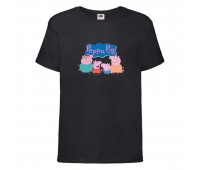 Футболка детская Свинка Пеппа 006 (PPG blc 006) черная размер 104 см