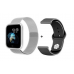 Смарт-часы Smart Bracelet T80s серебристые (два сменных браслета), температура тела, пульс, давление, кислород