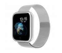 Смарт-часы Smart Bracelet T80s серебристые (два сменных браслета), температура тела, пульс, давление, кислород
