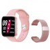 Смарт-часы Smartwatch T99s розовые (два сменных браслета) звонки, пульс, давление, кислород