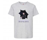 Футболка детская Wednesday 001 серая (WDY gry 001) 116 см