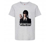 Футболка детская Wednesday 008 серая (WDY gry 008) 116 см
