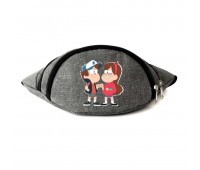 Сумка Бананка на пояс Гравити Фолз Мейбл и Диппер (GF-005) Cappuccino Toys серая