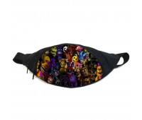 Поясная сумка бананка ФНАФ Аниматроники (GB-FNAF 5 ночей с Фредди 04) Gear Bag черная