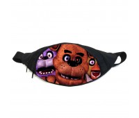 Поясная сумка бананка ФНАФ Аниматроники (GB-FNAF 5 ночей с Фредди 05) Gear Bag черная