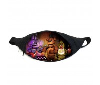 Поясная сумка бананка ФНАФ Аниматроники (GB-FNAF 5 ночей с Фредди 07) Gear Bag черная