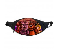 Поясная сумка бананка ФНАФ Аниматроники (GB-FNAF 5 ночей с Фредди 09) Gear Bag черная
