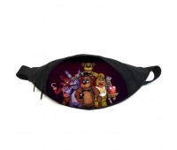 Поясная сумка бананка ФНАФ Аниматроники (GB-FNAF 5 ночей с Фредди 12) Gear Bag черная