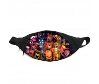 Поясная сумка бананка ФНАФ Аниматроники (GB-FNAF 5 ночей с Фредди 15) Gear Bag черная