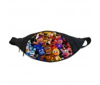 Поясная сумка бананка ФНАФ Аниматроники (GB-FNAF 5 ночей с Фредди 18) Gear Bag черная