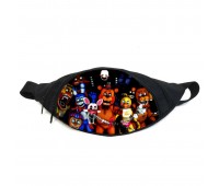 Поясная сумка бананка ФНАФ Аниматроники (GB-FNAF 5 ночей с Фредди 19) Gear Bag черная