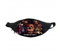 Поясная сумка бананка ФНАФ Аниматроники (GB-FNAF 5 ночей с Фредди 21) Gear Bag черная