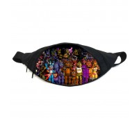 Поясная сумка бананка ФНАФ Аниматроники (GB-FNAF 5 ночей с Фредди 22) Gear Bag черная