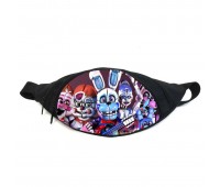 Поясная сумка бананка ФНАФ Аниматроники (GB-FNAF 5 ночей с Фредди 24) Gear Bag черная