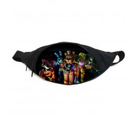 Поясная сумка бананка ФНАФ Аниматроники (GB-FNAF 5 ночей с Фредди 28) Gear Bag черная