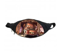 Поясная сумка бананка Тачки (GB-cars 04) молния Макквин Gear Bag черная
