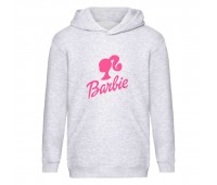 Худи Барби детское (Barbie 001) серое, размер 116 Худи Барби детское (Barbie 001) серое, размер 116