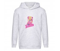 Худи Барби детское (Barbie 002) серое, размер 116 Худи Барби детское (Barbie 002) серое, размер 116