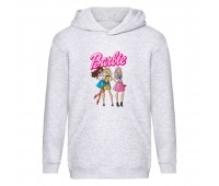 Худи Барби детское (Barbie 003) серое, размер 116 Худи Барби детское (Barbie 003) серое, размер 116